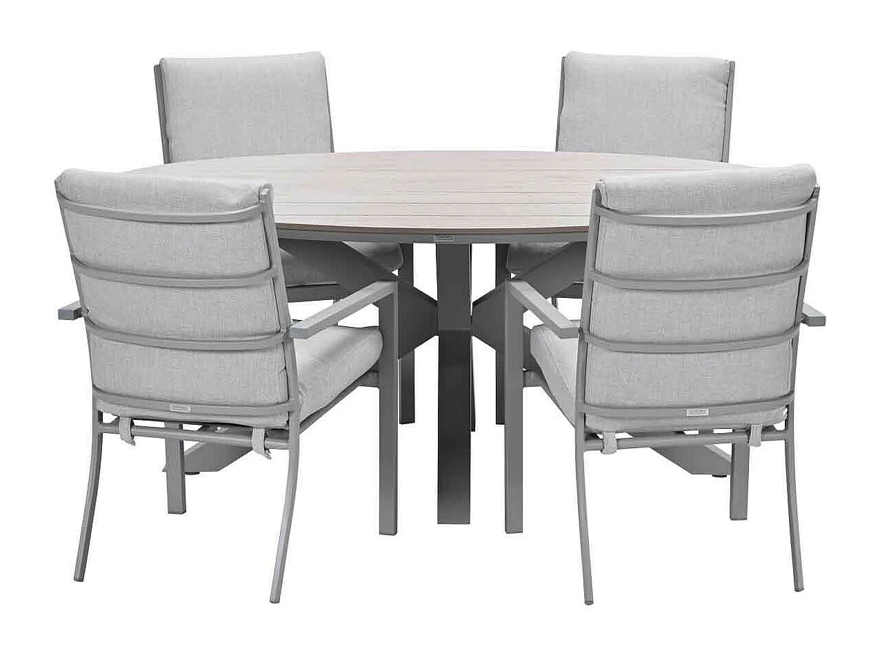 Garden Impressions Senja tuinset 5-delig valley sand - Tulli tuintafel 180x115 cm - light teak vironwood