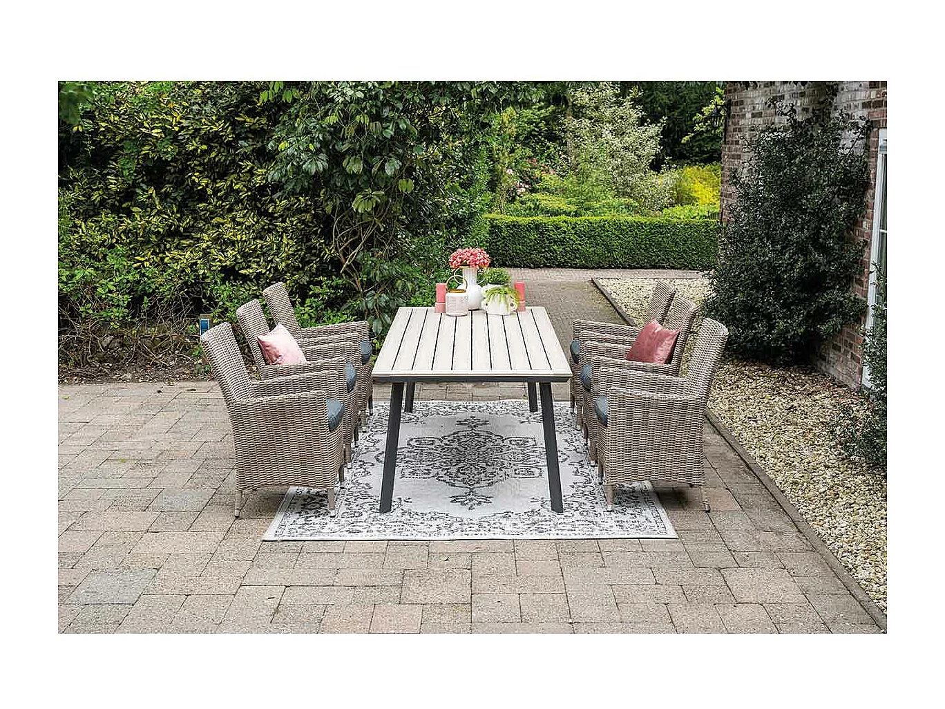Ensemble de jardin Garden Impressions Sharon - Penedo - saule vintage - 230x100 cm - 7 pièces