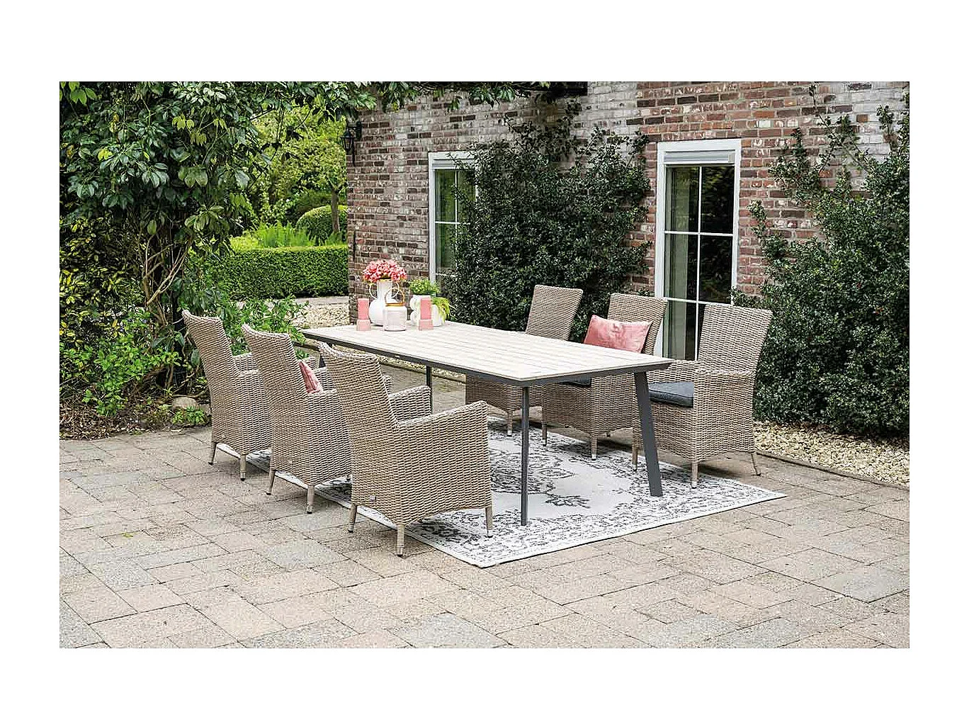 Ensemble de jardin Garden Impressions Sharon - Penedo - saule vintage - 230x100 cm - 7 pièces