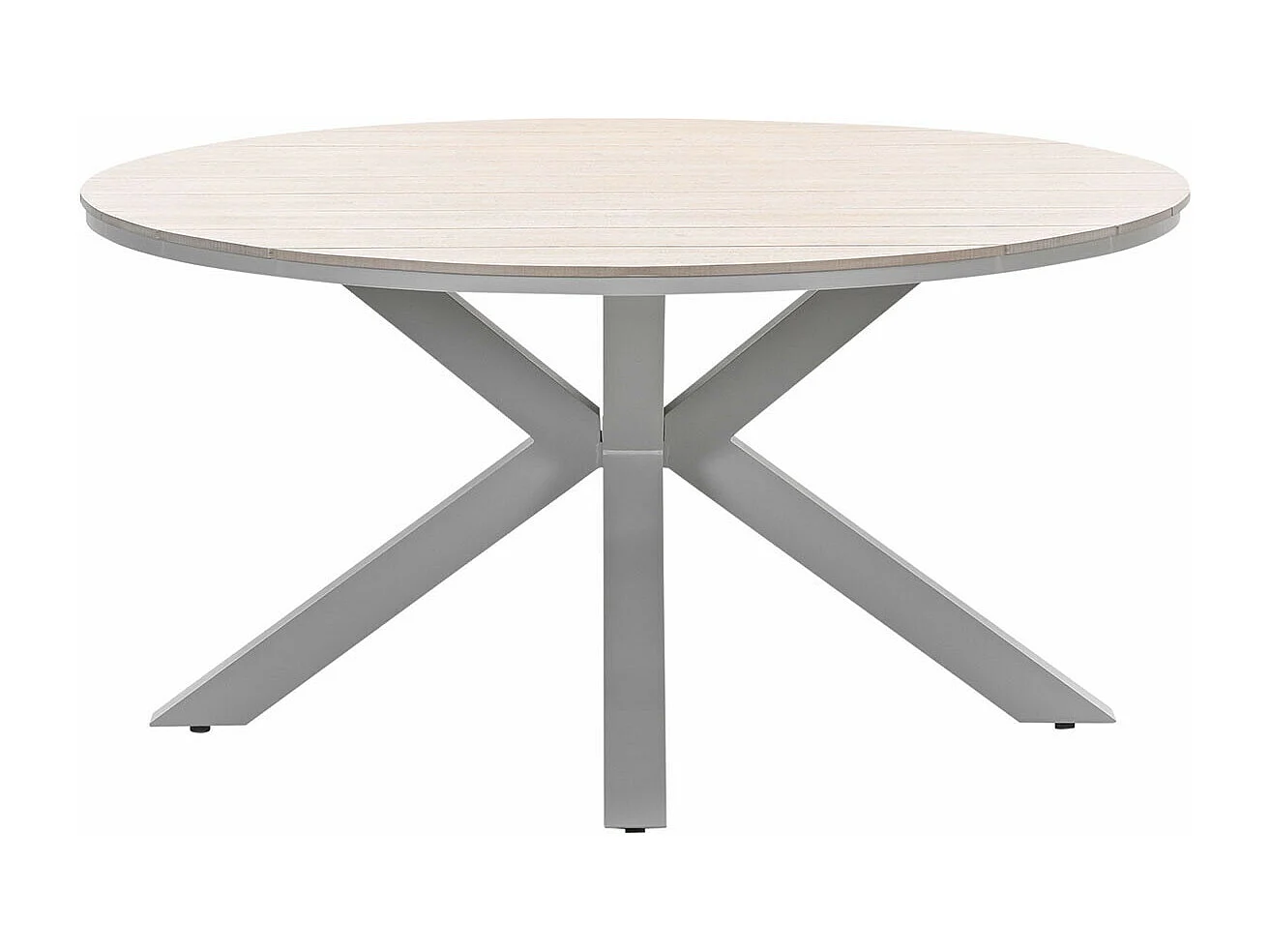 Garden Impressions Lucas tuinset 6-delig valley sand - Tulli tuintafel Ø148x75 cm - light teak vironwood