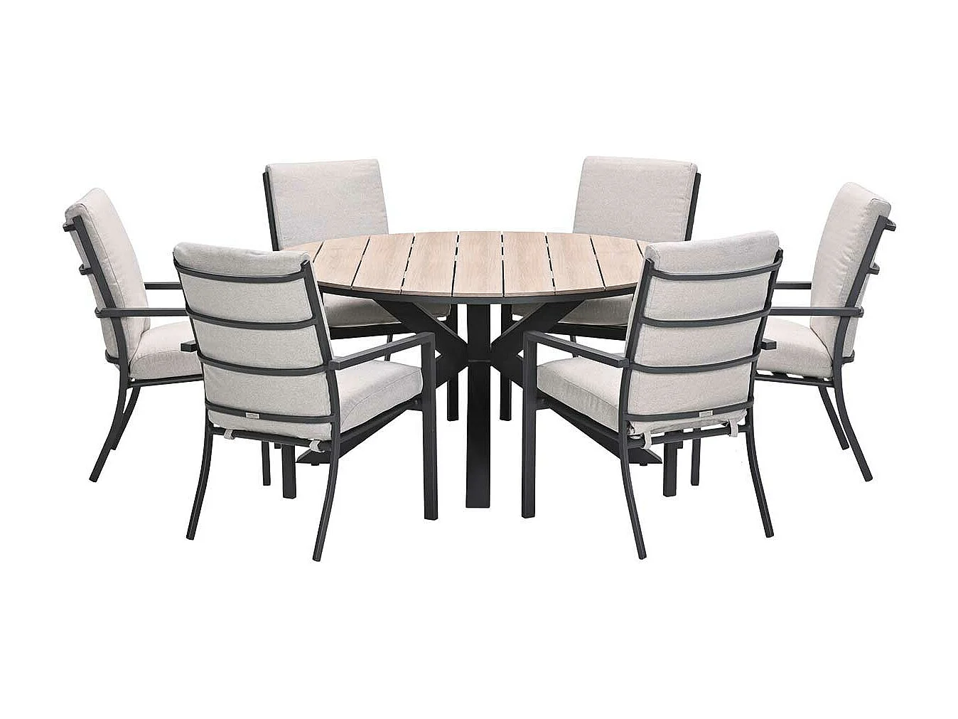 Ensemble de jardin Garden Impressions Senja - Tulli - sable du désert - Ø148x75 cm - 6 pièces