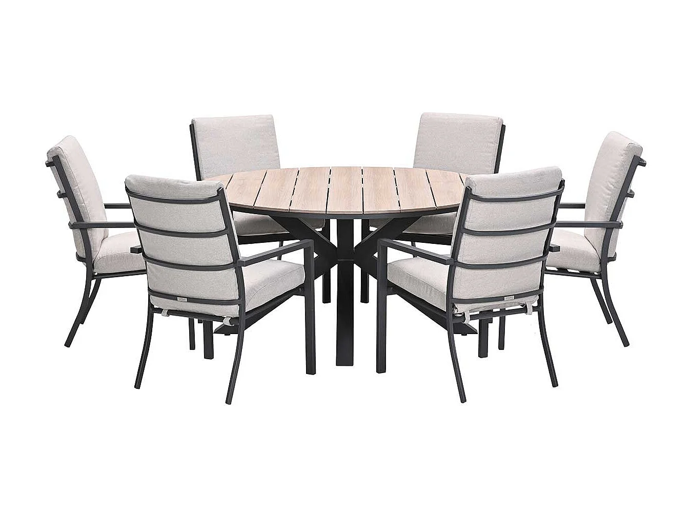 Ensemble de jardin Garden Impressions Senja - Tulli - sable du désert - Ø148x75 cm - 6 pièces