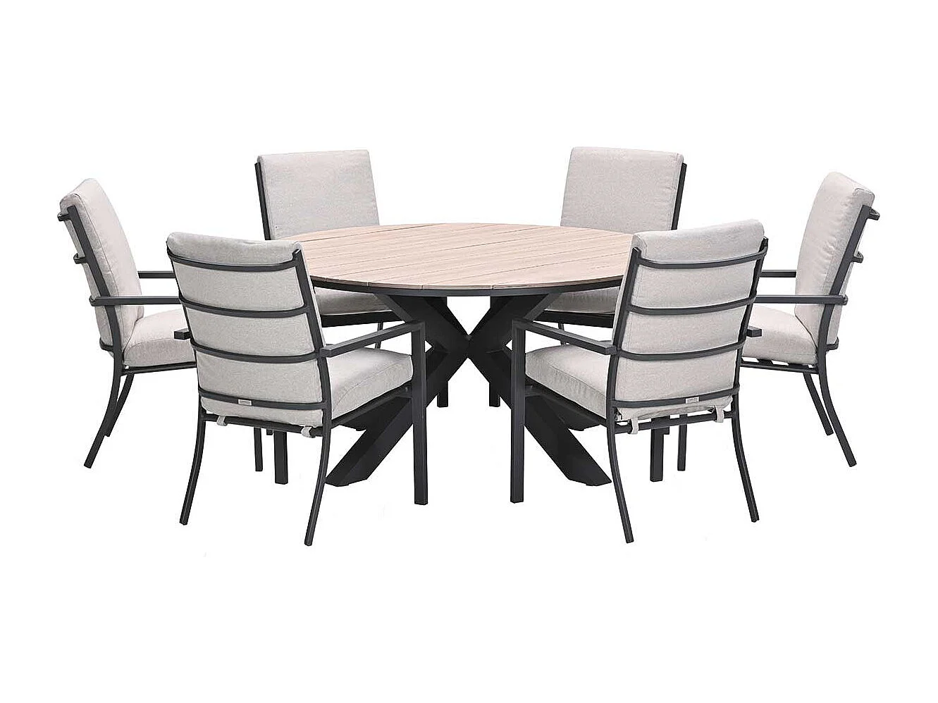 Ensemble de jardin Garden Impressions Senja - Tulli - sable du désert - Ø148x75 cm - 6 pièces