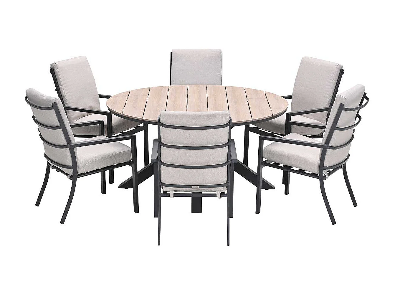 Ensemble de jardin Garden Impressions Senja - Tulli - sable du désert - Ø148x75 cm - 6 pièces