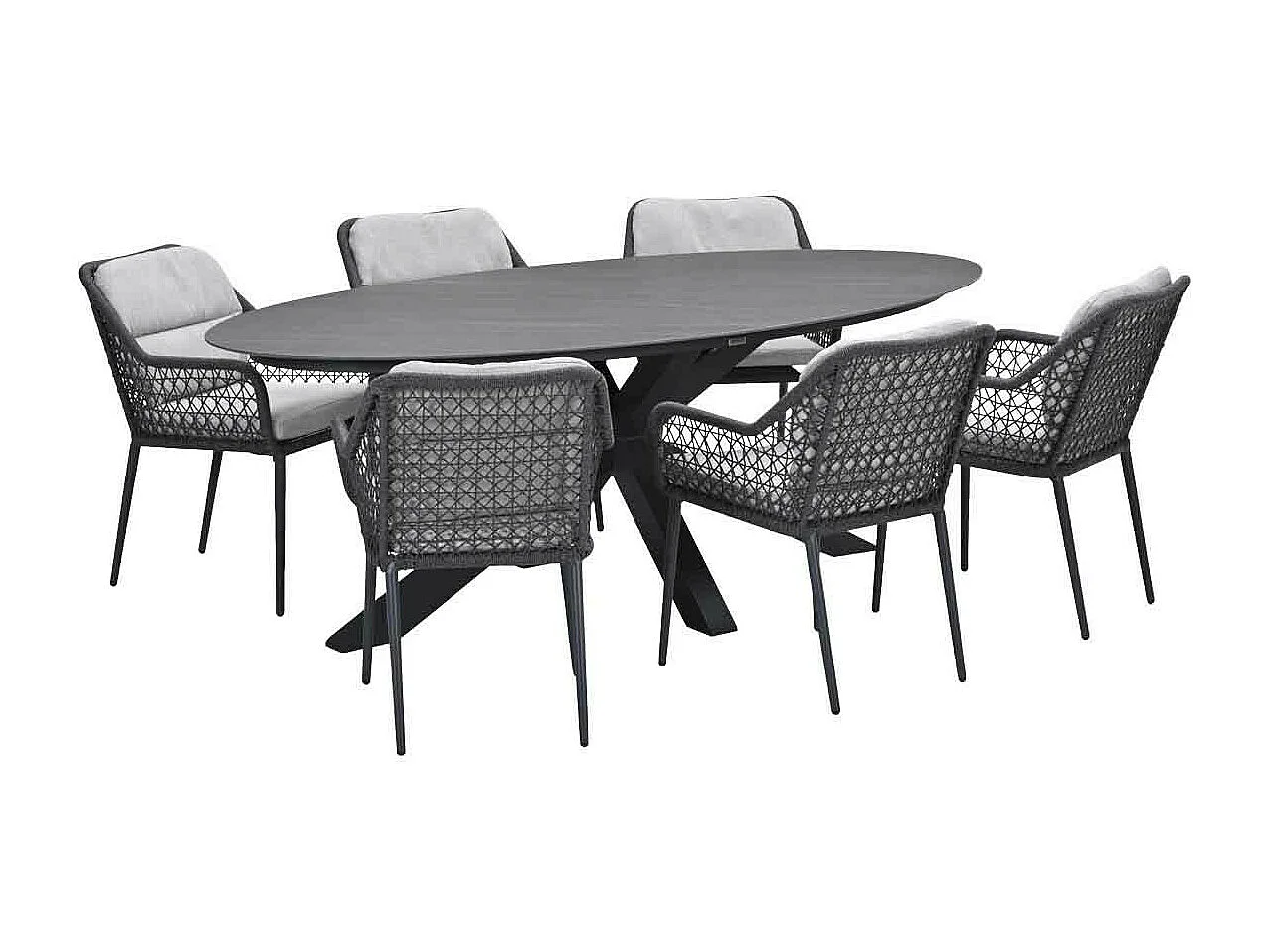 Garden Impressions Pemba tuinset 7-delig - Scot tuintafel Napoli grey 230x115 cm