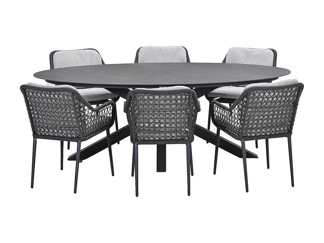 Garden Impressions Pemba tuinset 7-delig - Scot tuintafel Napoli grey 230x115 cm