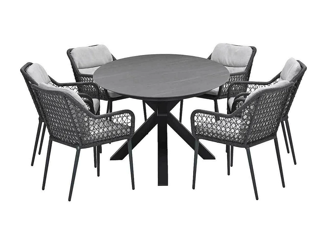 Ensemble de jardin Garden Impressions Pemba - Scot - Gris Napoli - 230x115 cm - 7 pièces