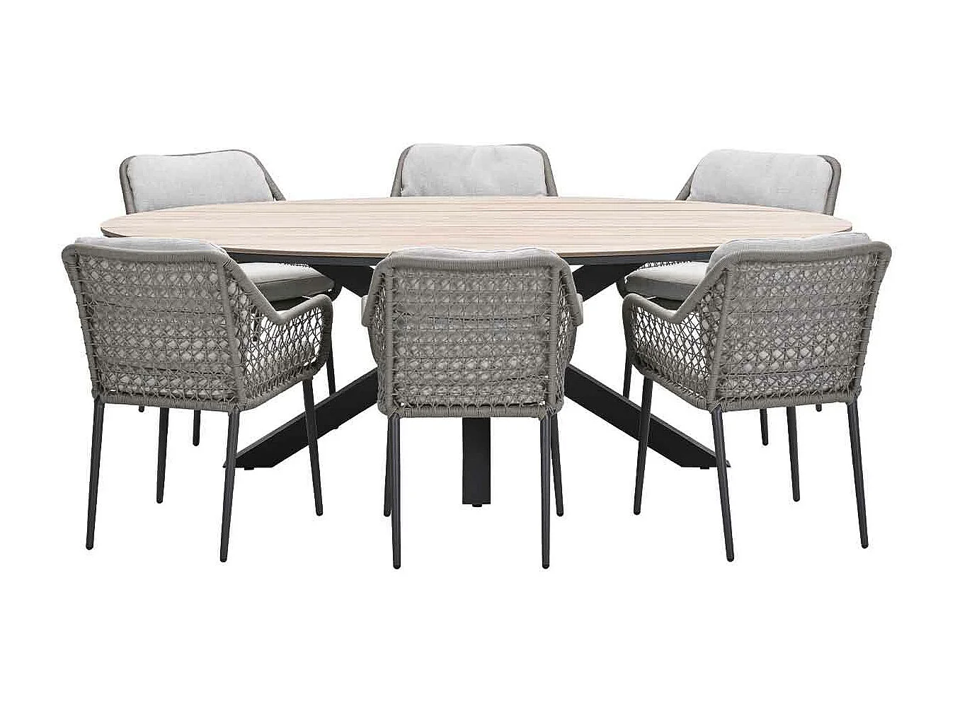 Ensemble de jardin Garden Impressions Pemba - Tulli - taupe - 220x115 cm - 7 pièces