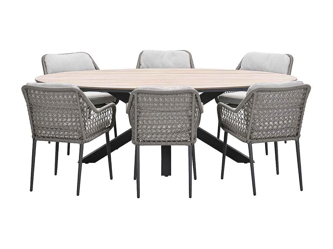 Ensemble de jardin Garden Impressions Pemba - Tulli - taupe - 220x115 cm - 7 pièces