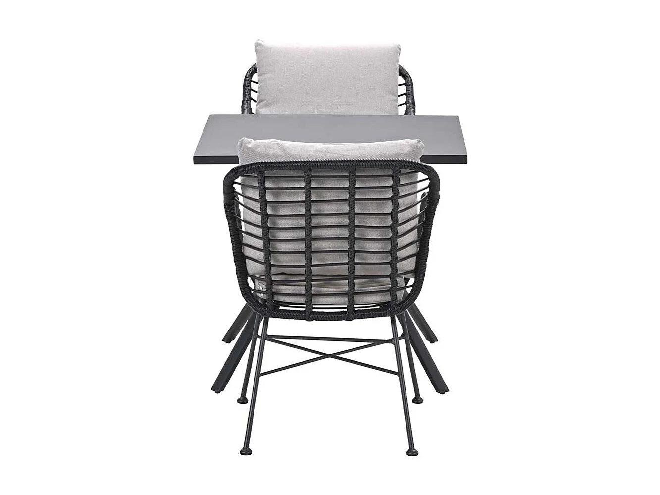 Garden Impressions Lucas tuinset zwart 3-delig - Rimini tuintafel 80x80 cm