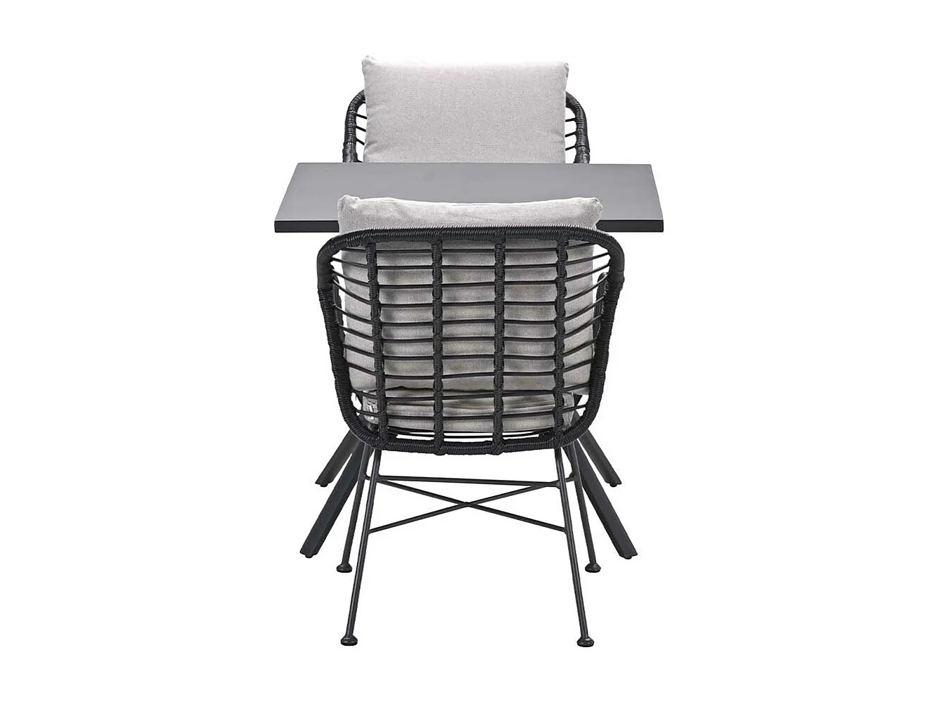 Garden Impressions Lucas tuinset zwart 3-delig - Rimini tuintafel 80x80 cm