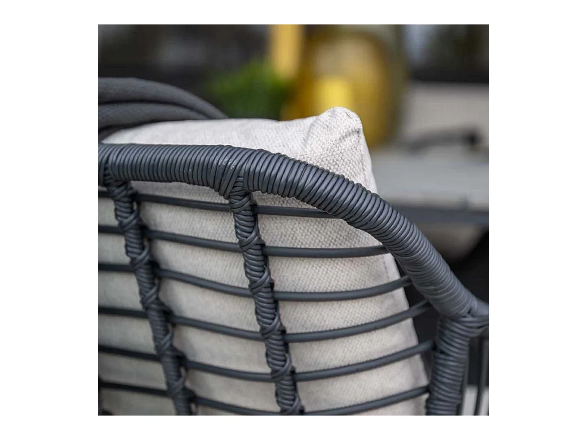 Garden Impressions Lucas tuinset zwart 3-delig - Rimini tuintafel 80x80 cm