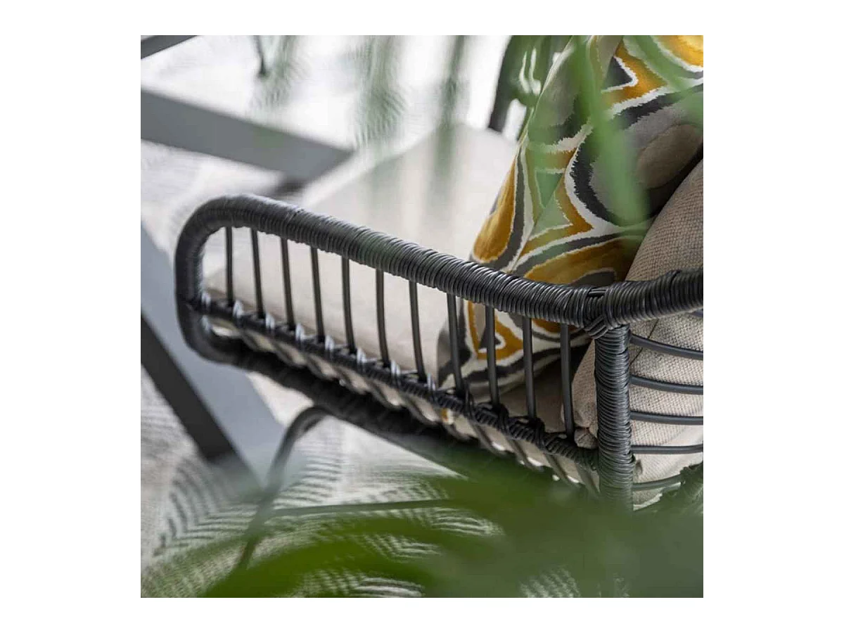 Garden Impressions Lucas tuinset zwart 3-delig - Rimini tuintafel 80x80 cm