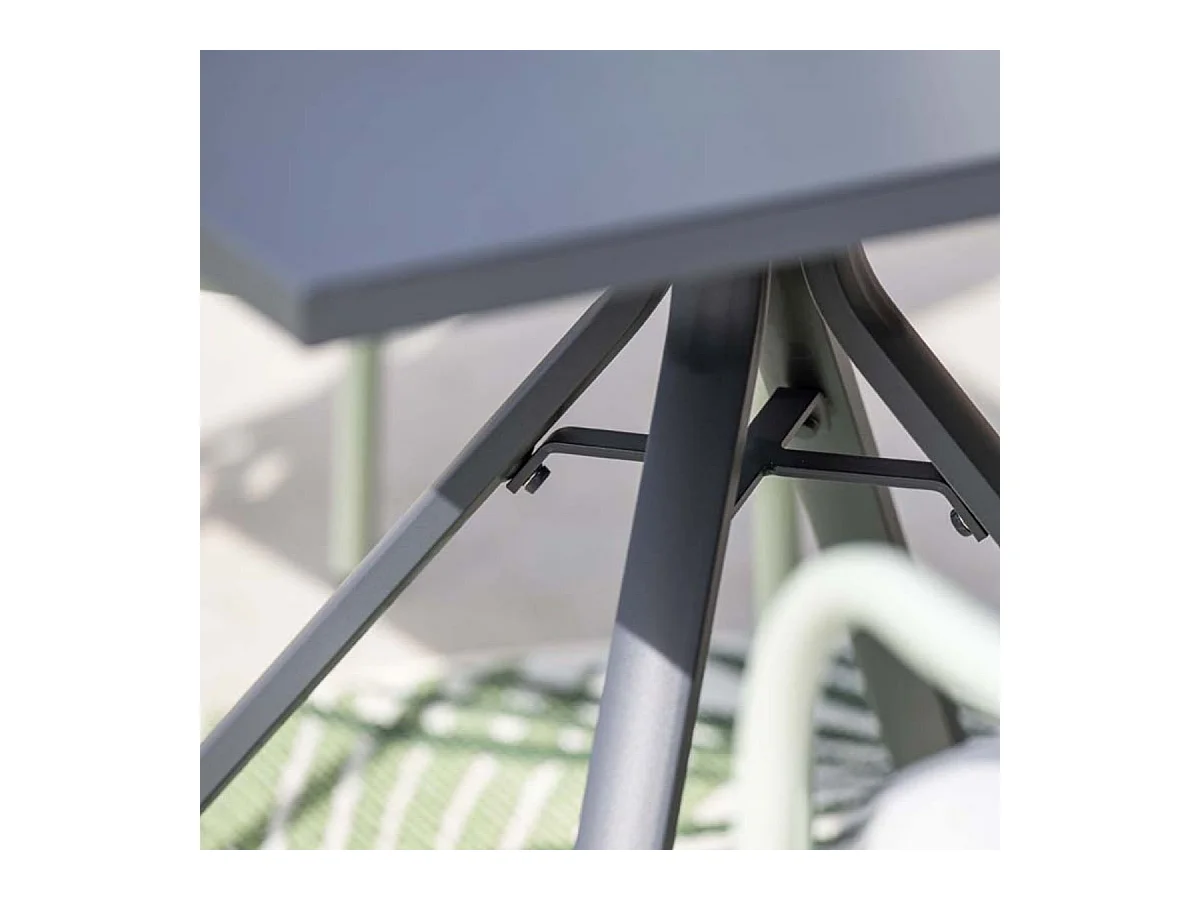 Garden Impressions Lucas tuinset zwart 3-delig - Rimini tuintafel 80x80 cm