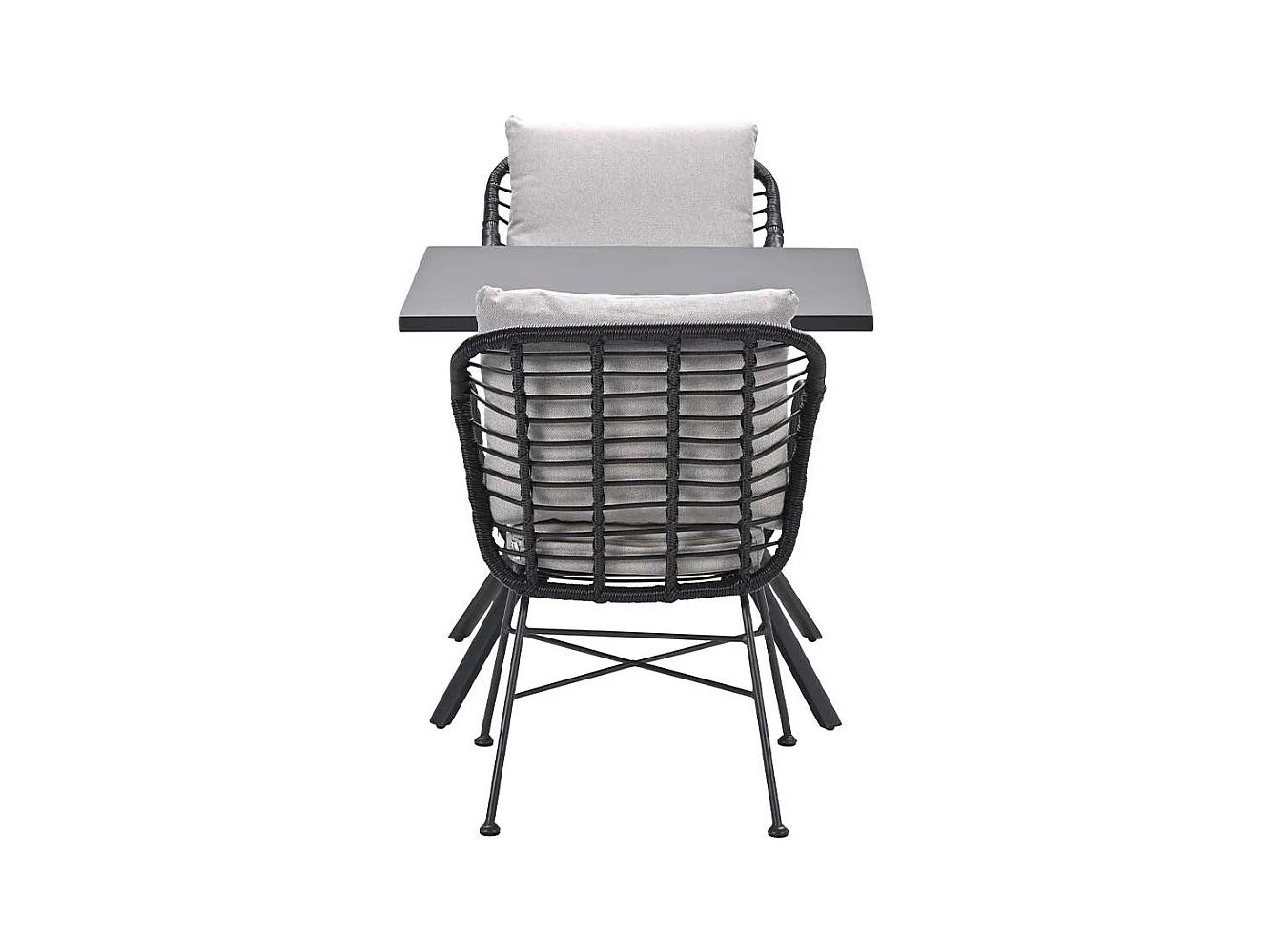 Garden Impressions Lucas tuinset zwart 3-delig - Rimini tuintafel 80x80 cm