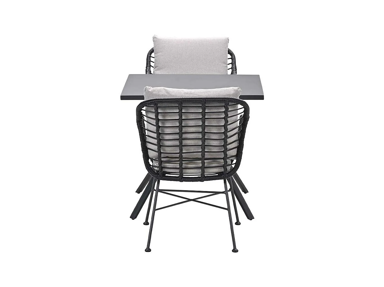 Garden Impressions Lucas tuinset zwart 3-delig - Rimini tuintafel 80x80 cm