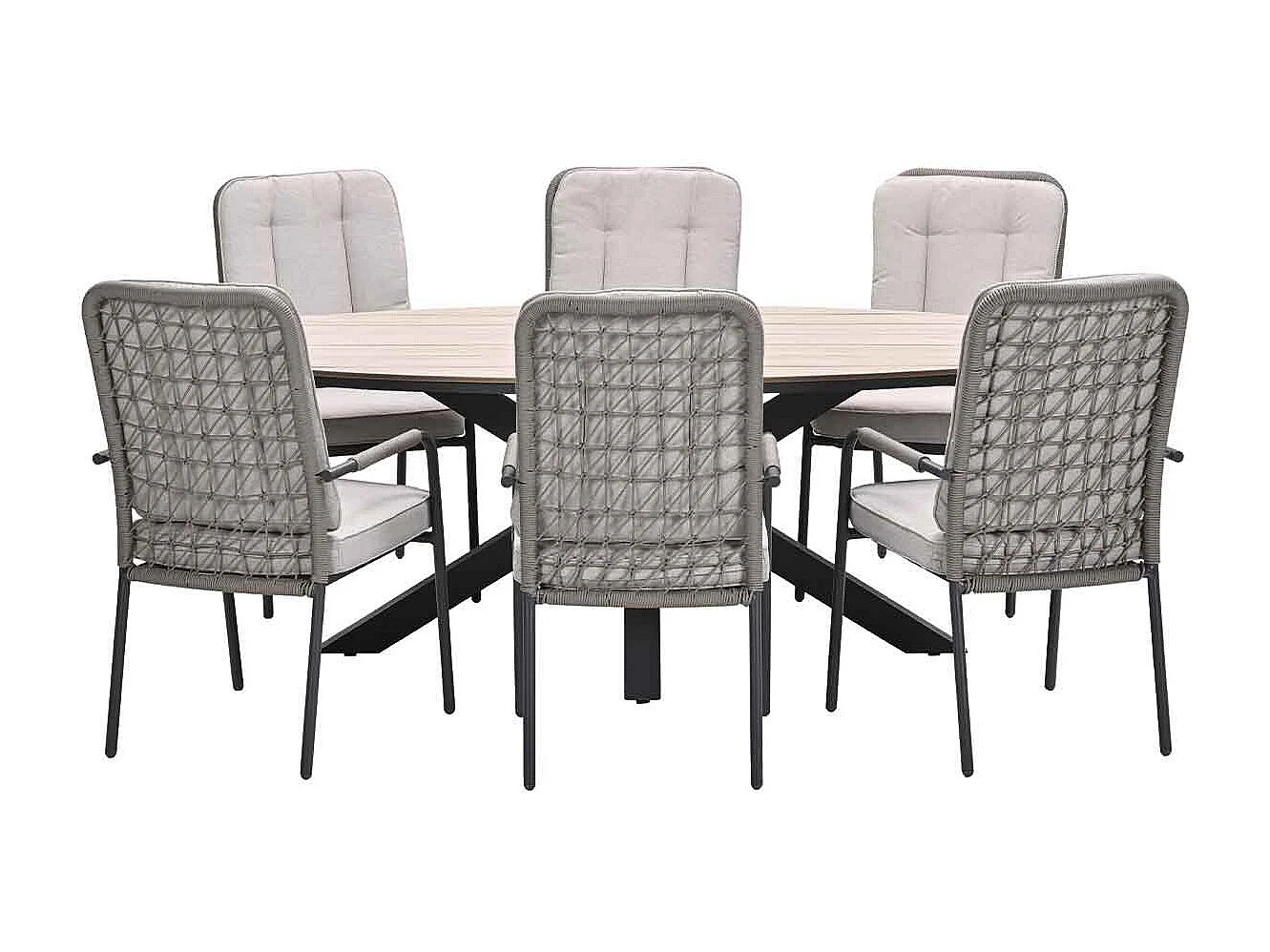 Ensemble de jardin Garden Impressions Aleria - Tulli - taupe - 220x115 cm - 7 pièces