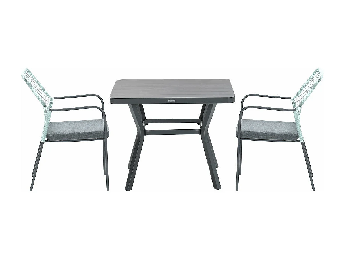 Garden Impressions Ross tuinset 3-delig zacht groen - Mina tuintafel 90x90 cm