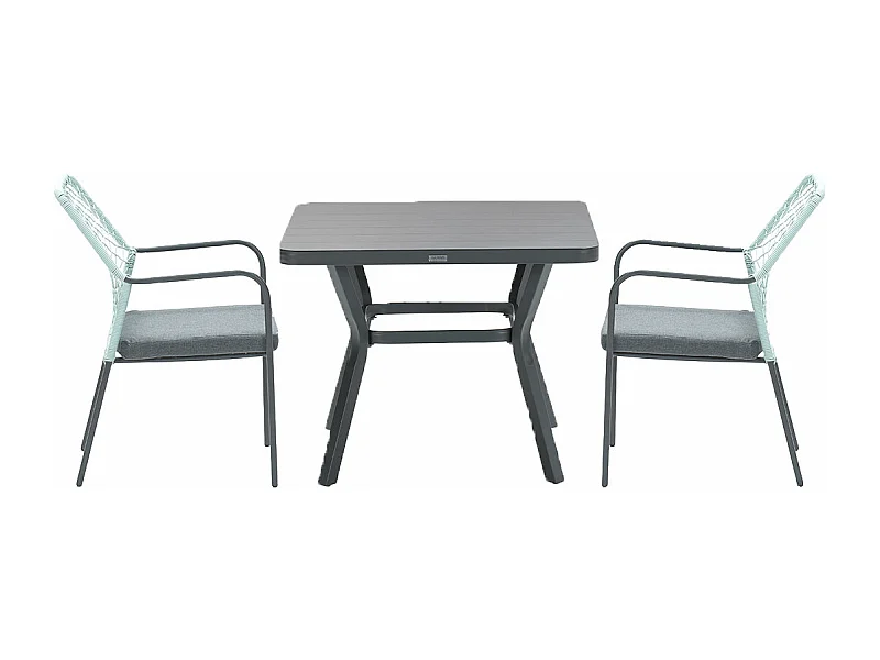 Garden Impressions Ross tuinset 3-delig zacht groen - Mina tuintafel 90x90 cm