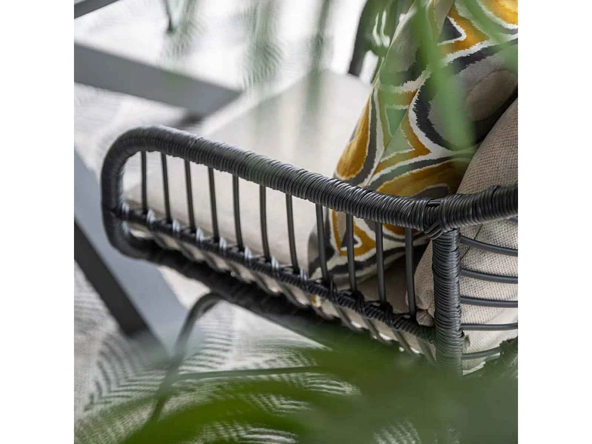 Garden Impressions Lucas tuinset zwart 7-delig - Tulli tuintafel 220x115 cm