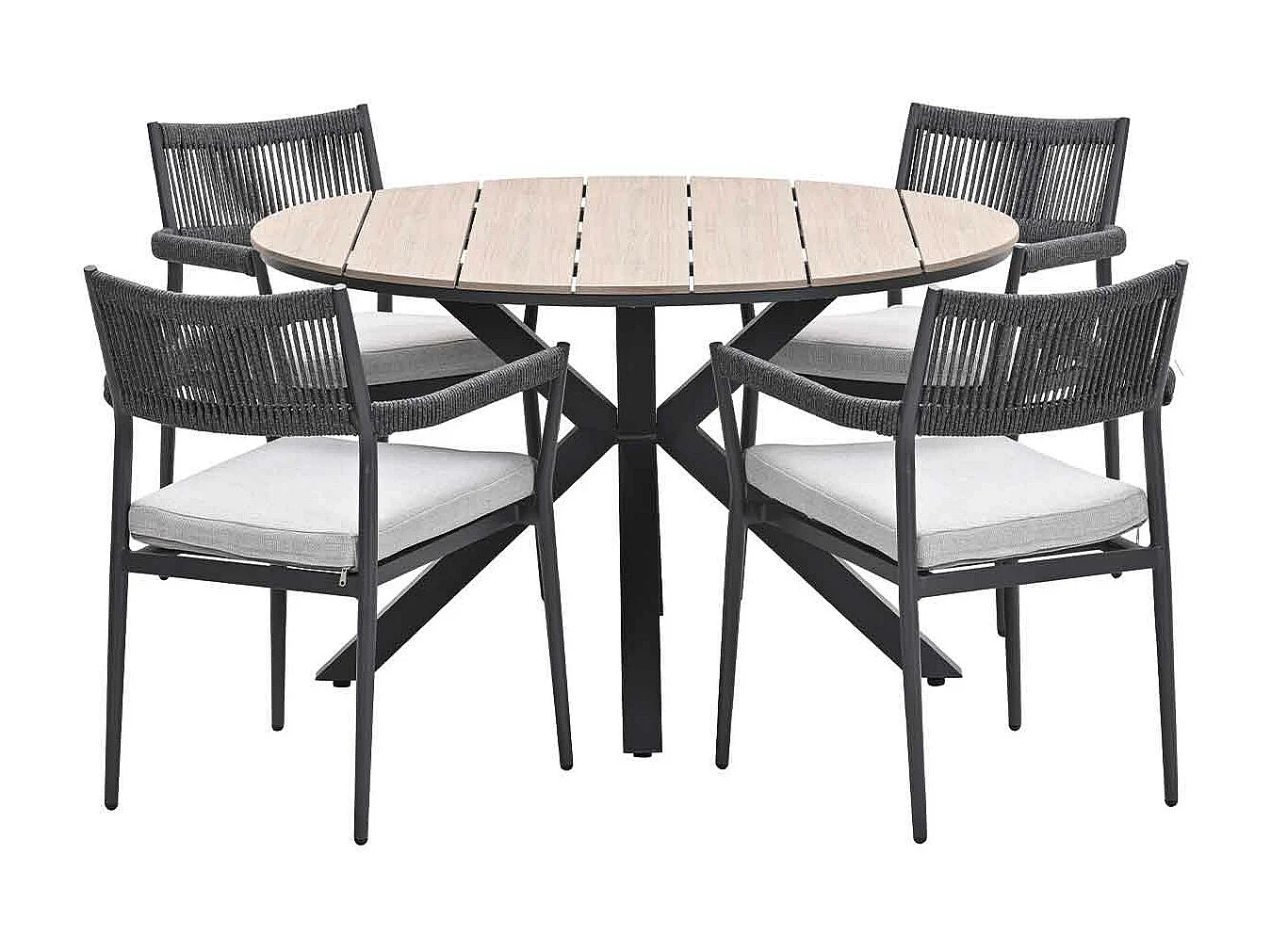 Garden Impressions Tineo tuinset 5-delig - Tulli tuintafel Ø122x75 cm - light teak vironwood