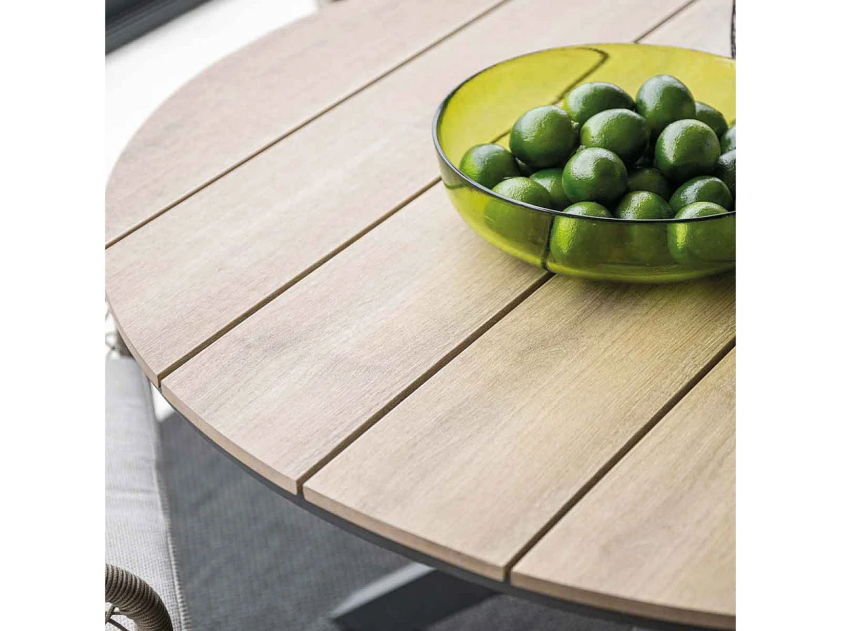 Garden Impressions Tineo tuinset 5-delig - Tulli tuintafel Ø122x75 cm - light teak vironwood