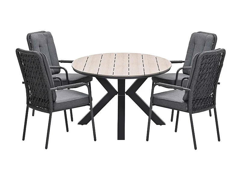 Garden Impressions Aleria tuinset 5-delig - Tulli tuintafel 180x115 cm - light teak vironwood