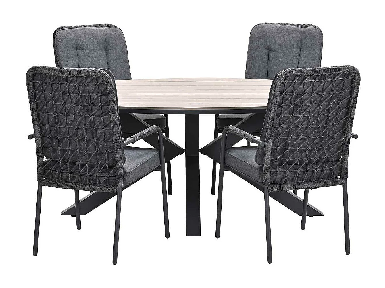 Garden Impressions Aleria tuinset 5-delig - Tulli tuintafel 180x115 cm - light teak vironwood