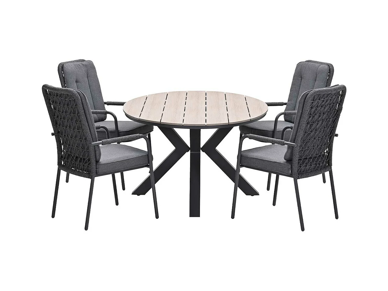 Ensemble de jardin Garden Impressions Aleria - Tulli - Sable de Naples - 180x115x75 cm - 5 pièces