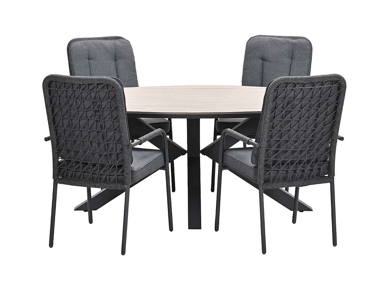 Ensemble de jardin Garden Impressions Aleria - Tulli - Sable de Naples - 180x115x75 cm - 5 pièces