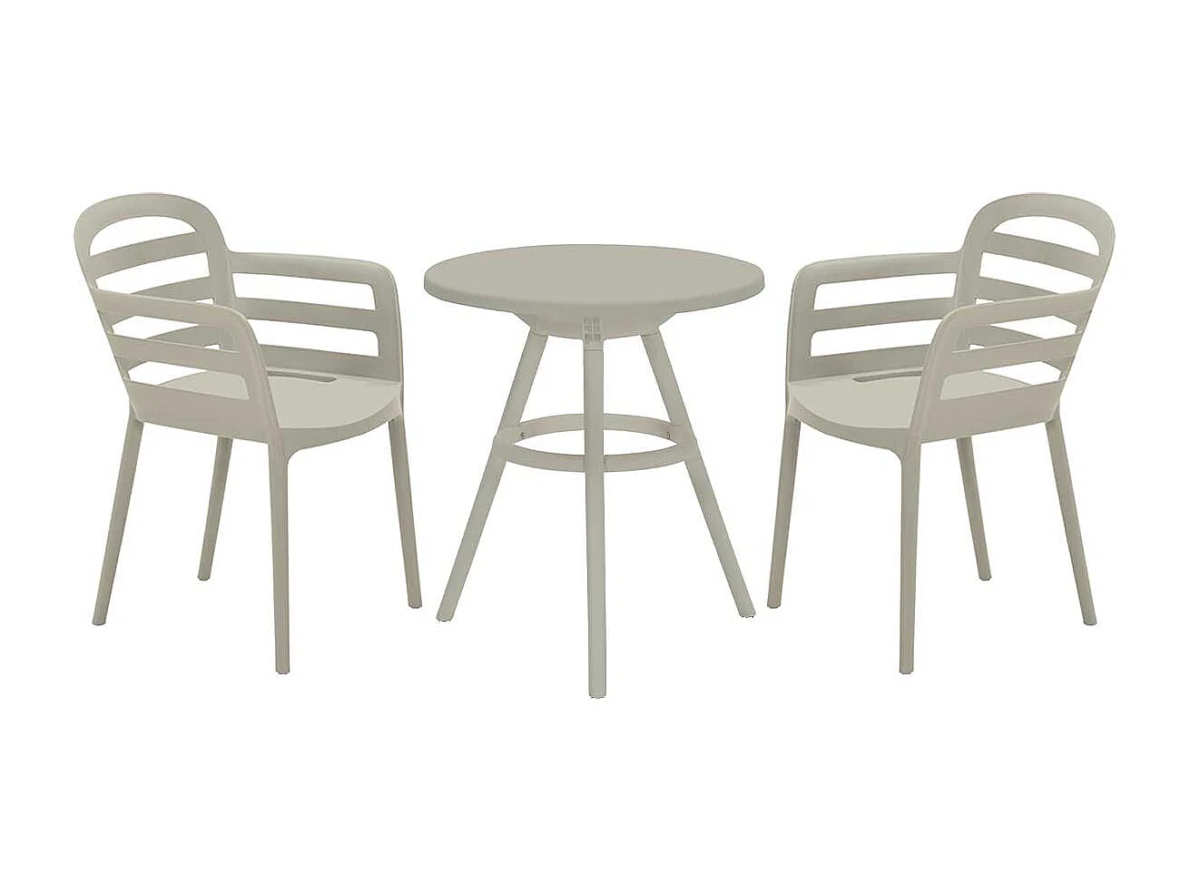 Garden Impressions Mira balkonset 3-delig - Faria tuintafel Ø60 cm - zand