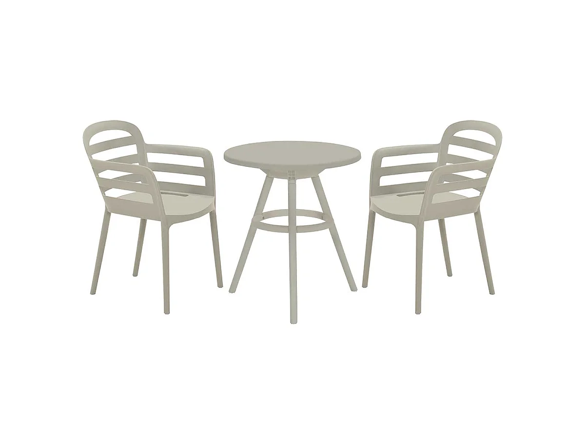 Garden Impressions Mira balkonset 3-delig - Faria tuintafel Ø60 cm - zand