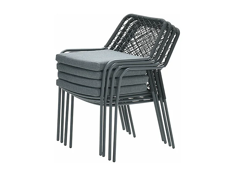 Ensemble de jardin Garden Impressions Ross noir 3-Pièces - table de jardin Mina 90x90 cm