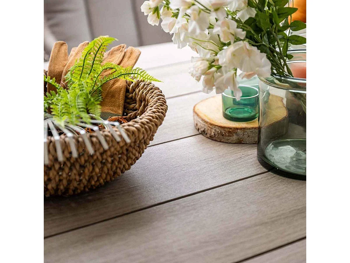 Garden Impressions Lucas tuinset 9-delig bruin - Tulli tuintafel ovaal 280x140 cm light teak look