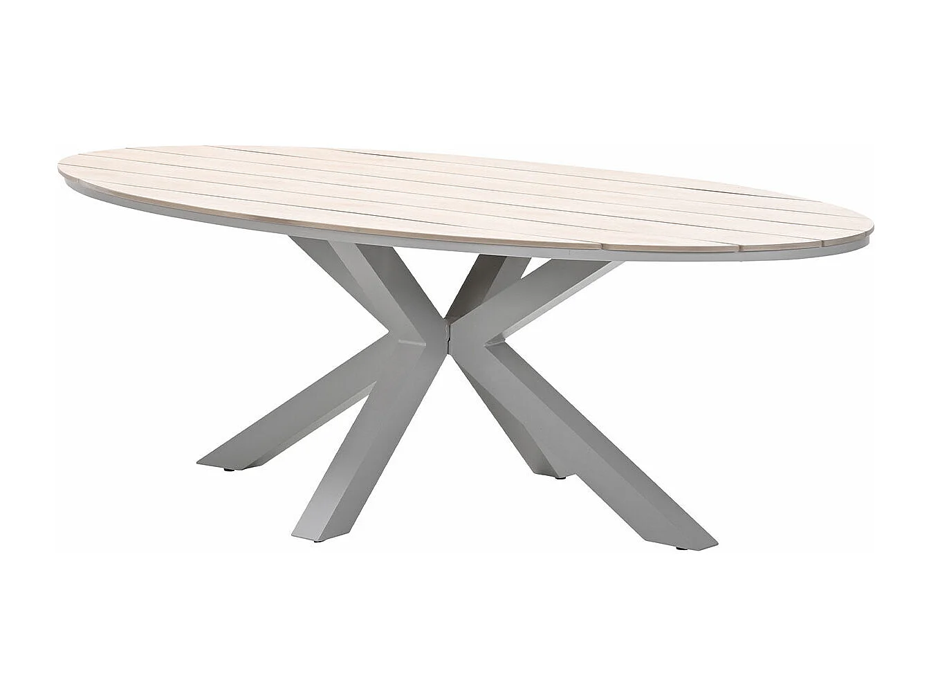 Garden Impressions Senja tuinset 7-delig valley sand - Tulli tuintafel 220x115 cm - light teak vironwood