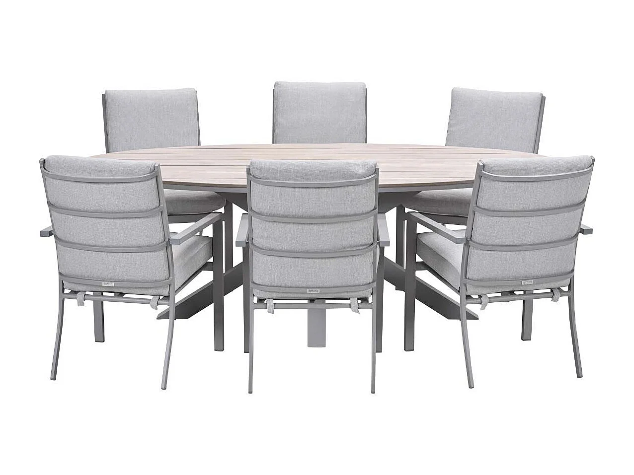 Ensemble de jardin Garden Impressions Senja - Tulli - sable de la vallée - 220x115 cm - 7 pièces