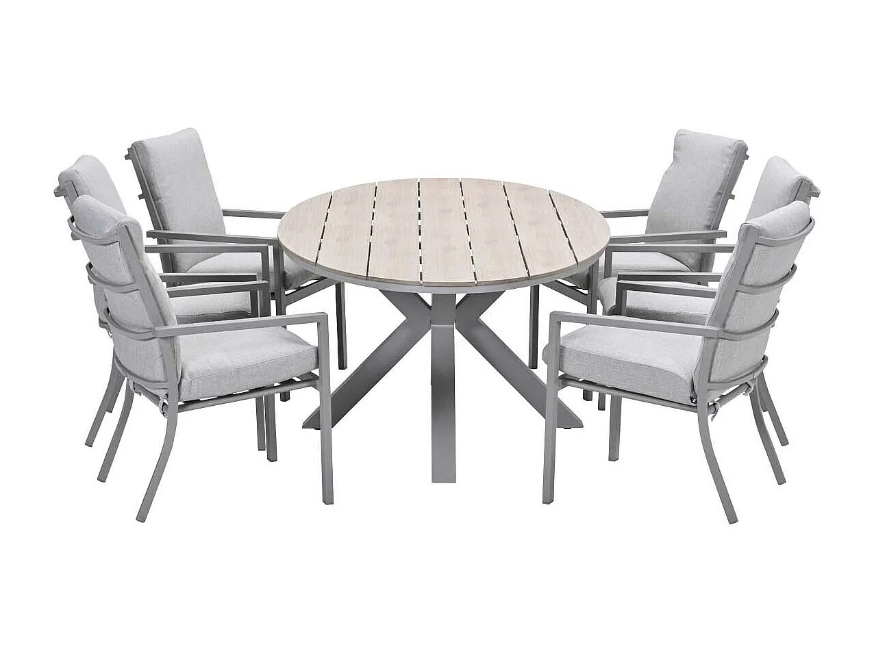 Ensemble de jardin Garden Impressions Senja - Tulli - sable de la vallée - 220x115 cm - 7 pièces