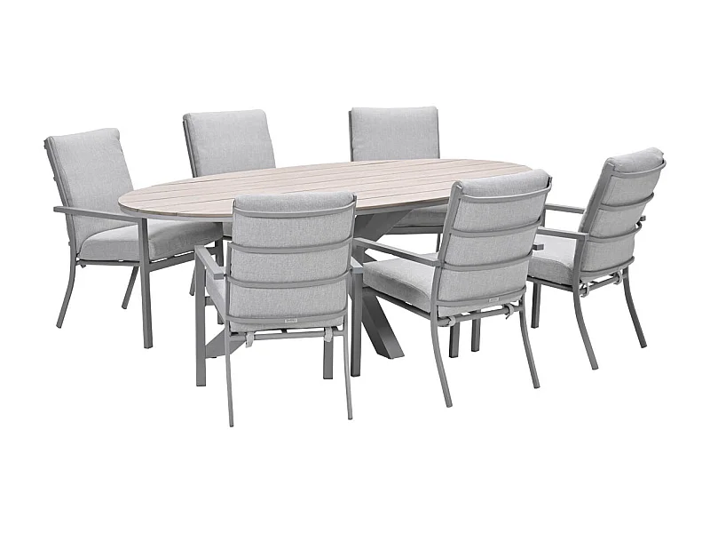 Ensemble de jardin Garden Impressions Senja - Tulli - sable de la vallée - 220x115 cm - 7 pièces