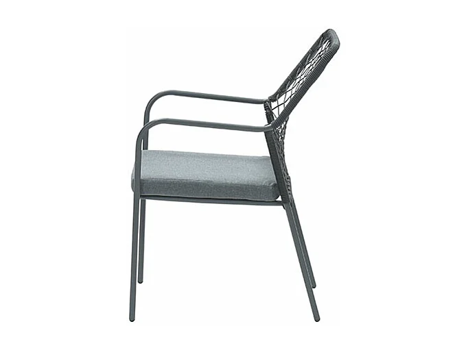 Ensemble de jardin Garden Impressions Ross 5-pièces noir - table de jardin Mina 90x90 cm