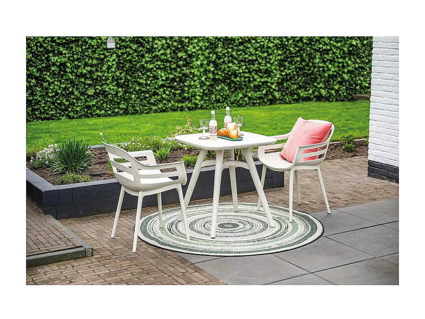 Garden Impressions Sunny balkonset 3-delig - Hareno tuintafel 71x71 cm - zand
