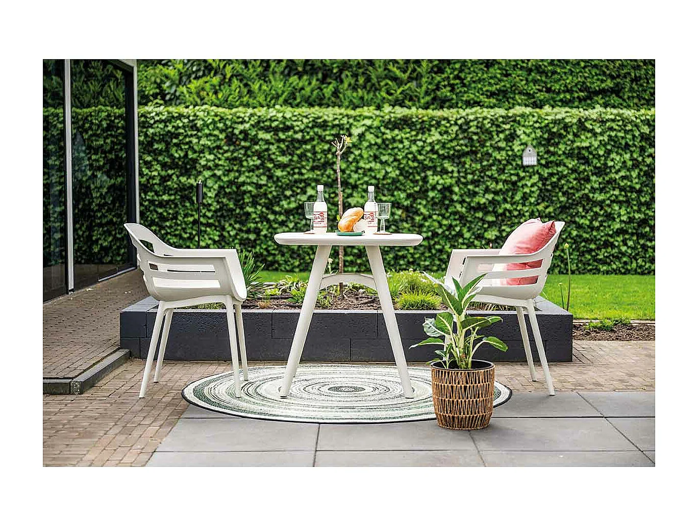 Garden Impressions Sunny balkonset 3-delig - Hareno tuintafel 71x71 cm - zand