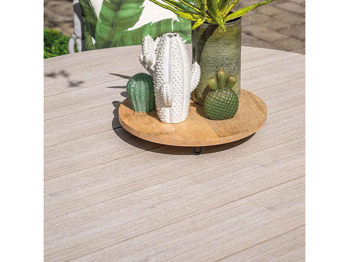 Garden Impressions Marbella verstelbare tuinset 6-delig vintage willow - Tulli tuintafel Ø148 cm light teak vironwood