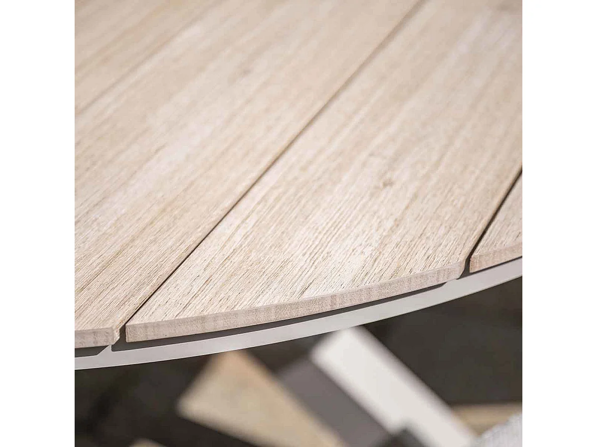 Garden Impressions Marbella verstelbare tuinset 6-delig vintage willow - Tulli tuintafel Ø148 cm light teak vironwood