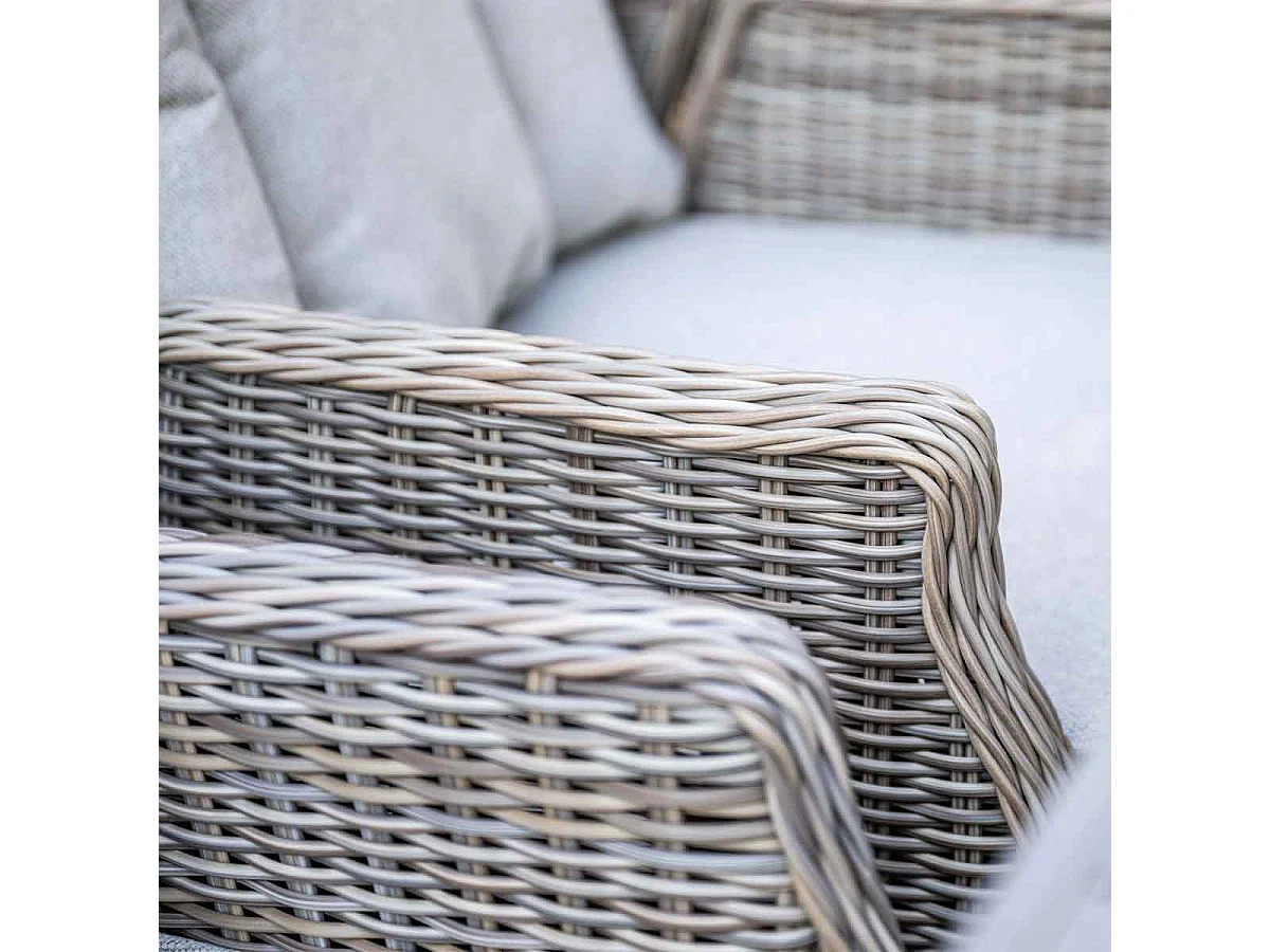 Garden Impressions Marbella verstelbare tuinset 6-delig vintage willow - Tulli tuintafel Ø148 cm light teak vironwood