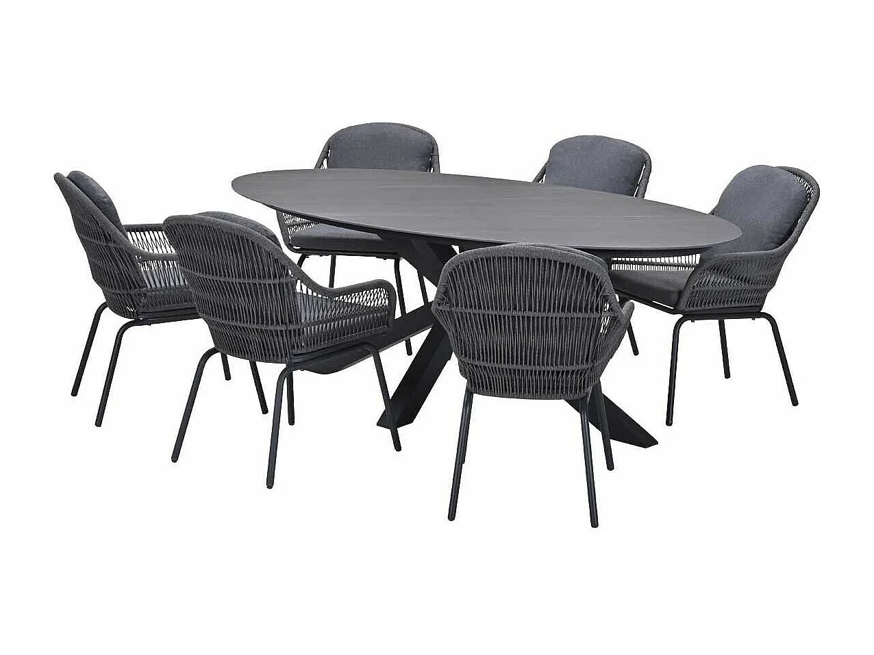 Garden Impressions Yima tuinset 7-delig - Scot tuintafel Napoli grey 230x115 cm