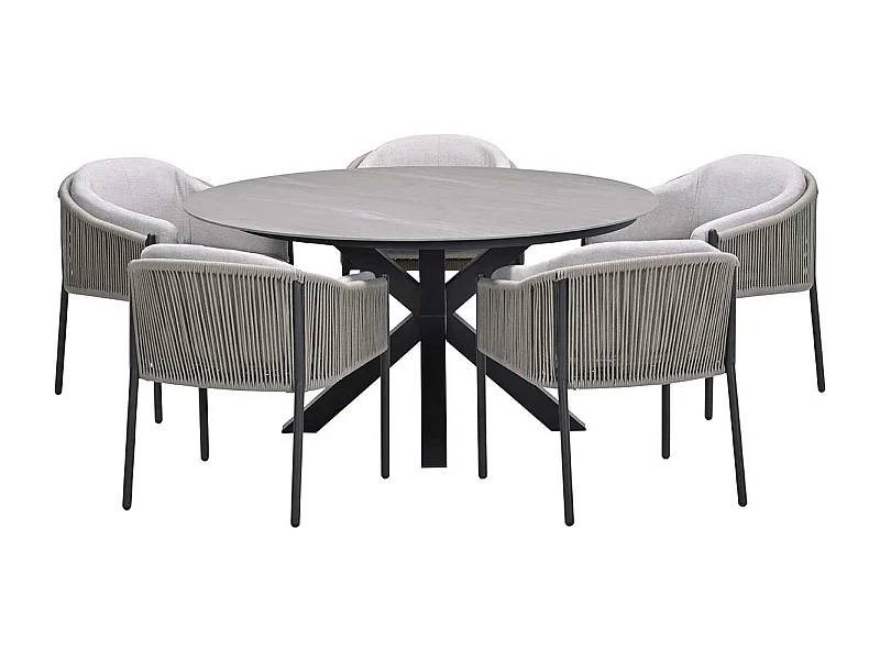 Garden Impressions Delvin tuinset 6-delig - Duuk tuintafel Ø150 cm