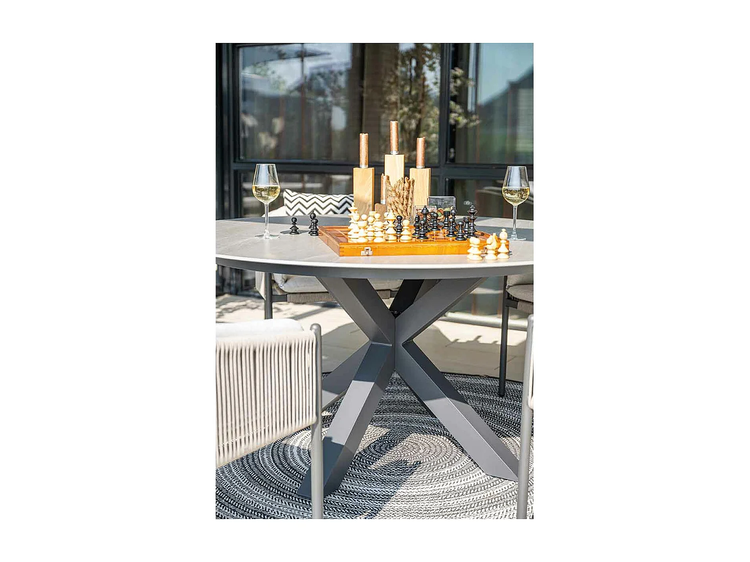 Ensemble de jardin Garden Impressions Delvin - Duuk - taupe - Ø150 cm - 6 pièces