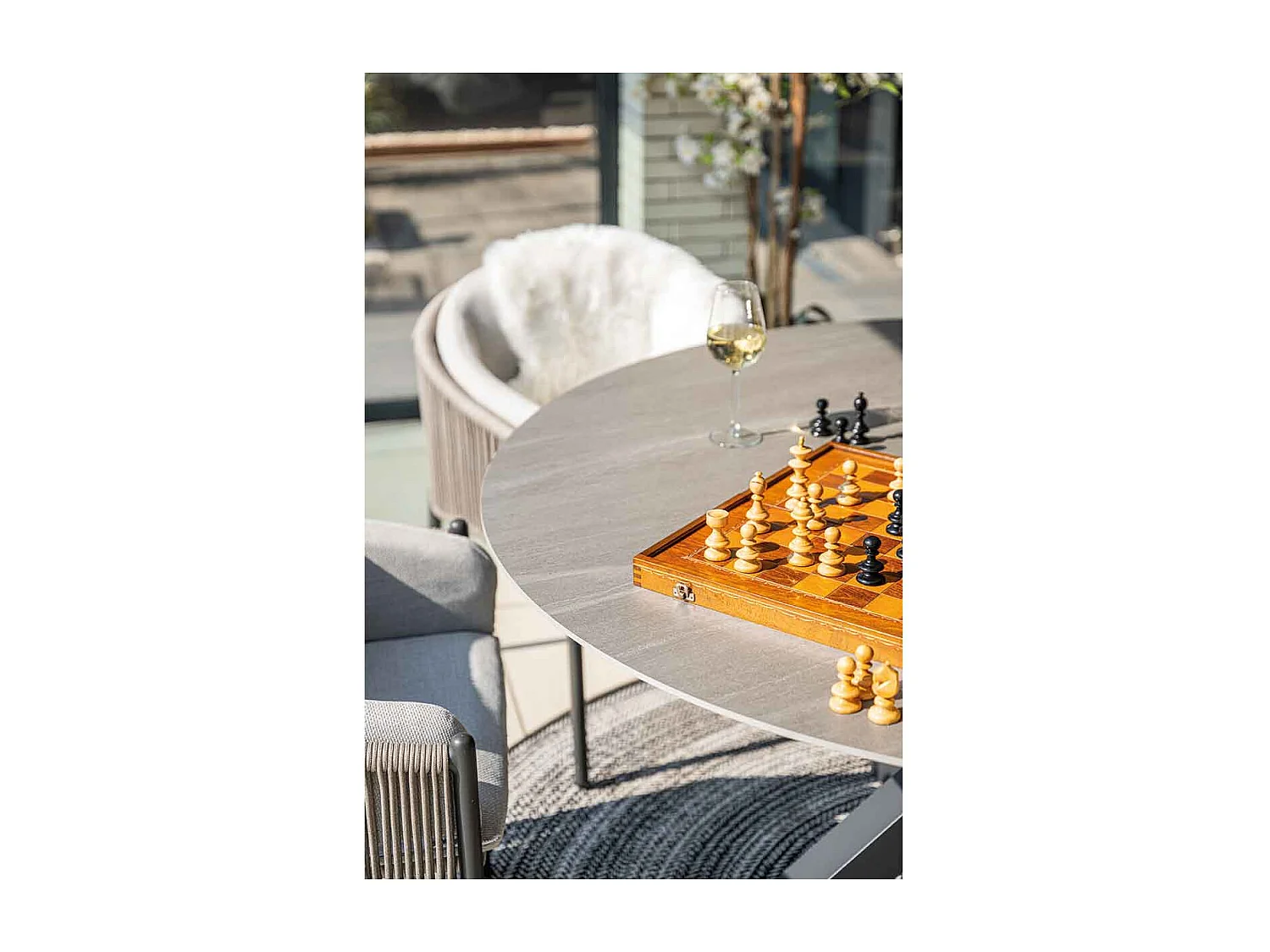 Ensemble de jardin Garden Impressions Delvin - Duuk - taupe - Ø150 cm - 6 pièces