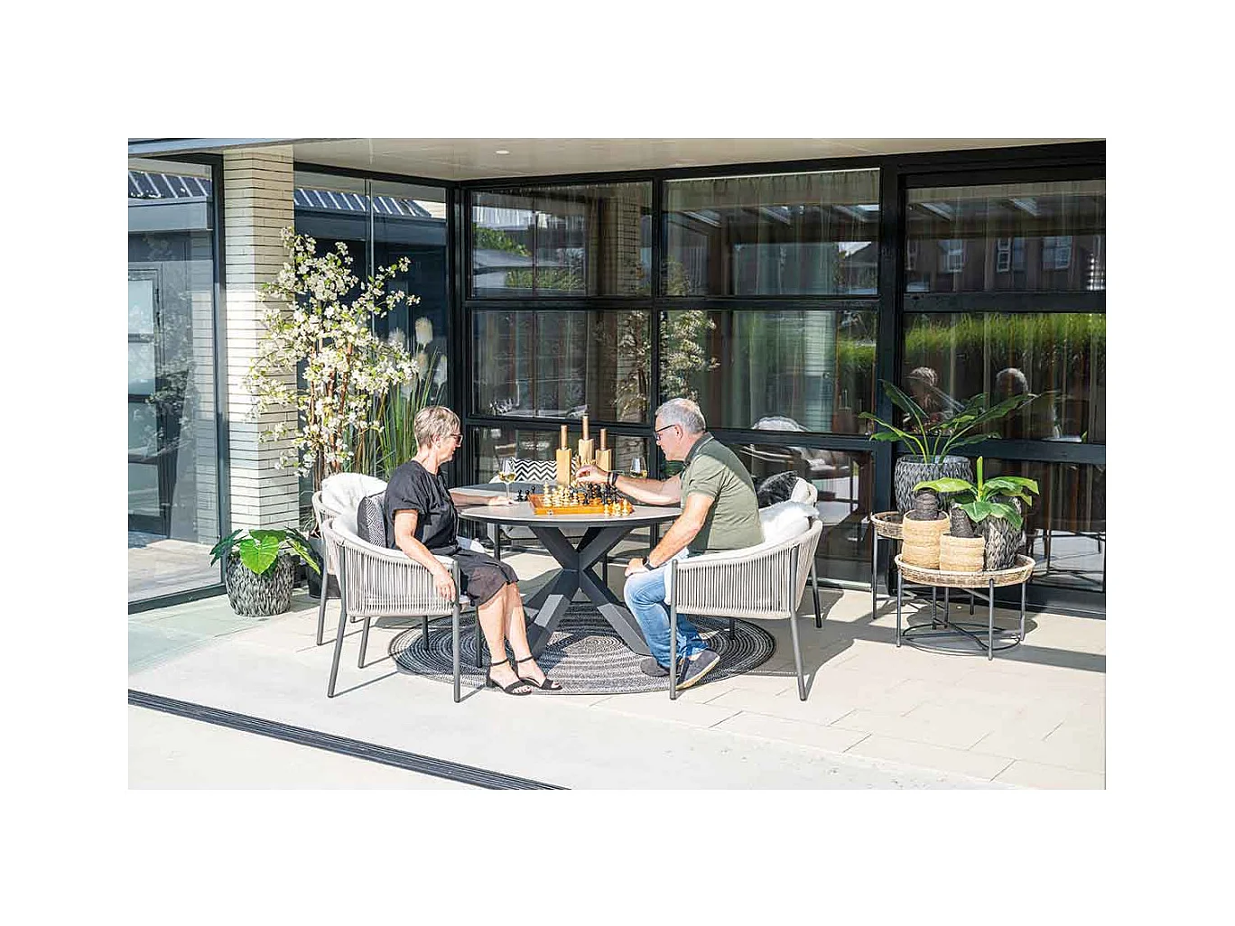 Garden Impressions Delvin tuinset 6-delig - Duuk tuintafel Ø150 cm