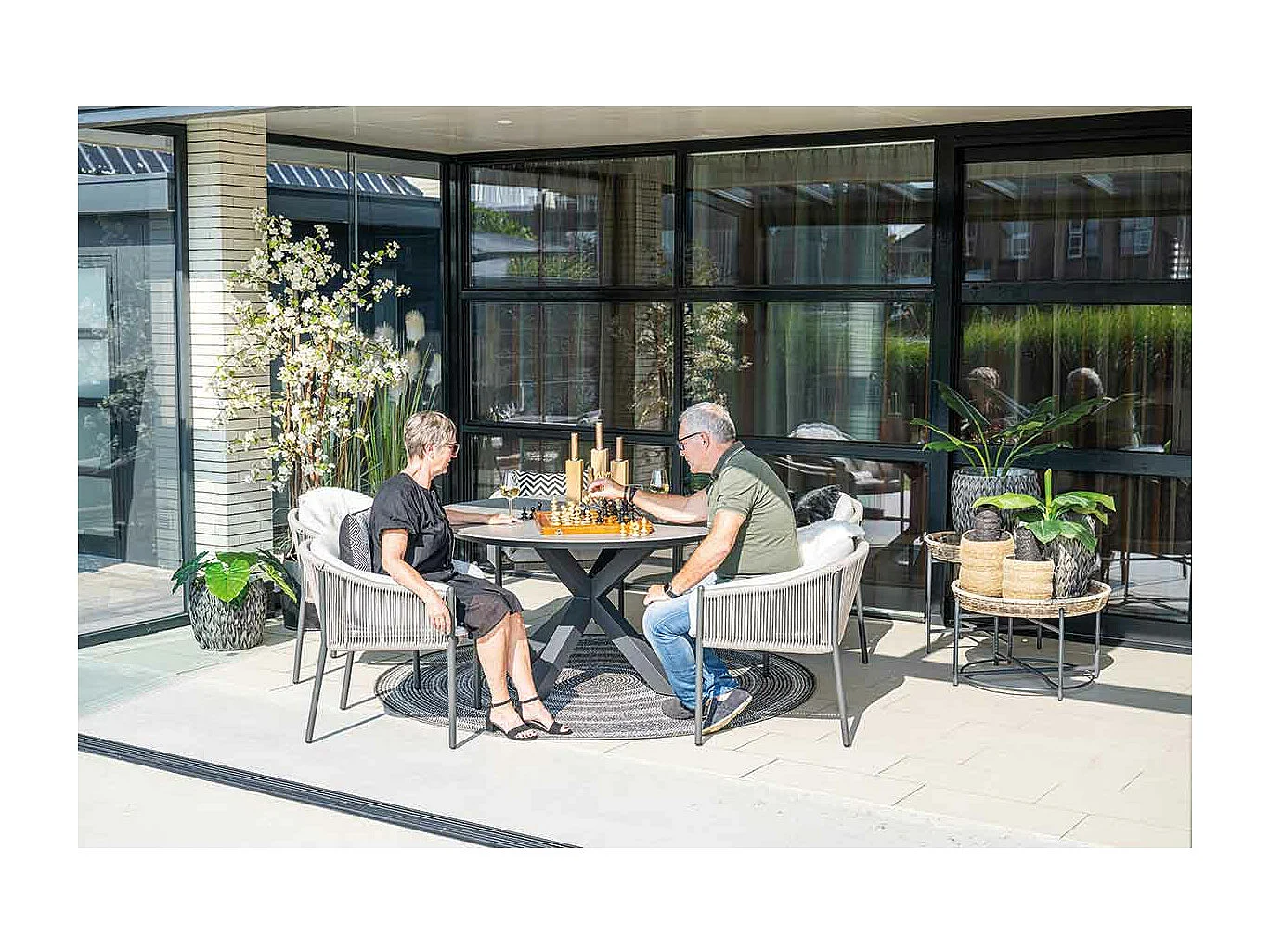 Garden Impressions Delvin tuinset 6-delig - Duuk tuintafel Ø150 cm